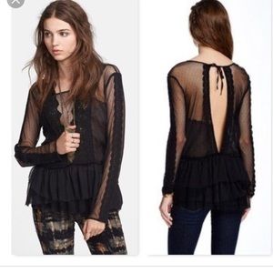 Free People Midnight Memories Lace Blouse